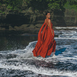 Red Greek Dress • Prom Dance Macrame Dress • Boho Goddess Dress - AYA Sacred Wear