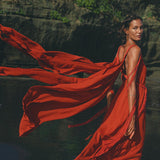 Red Greek Dress • Prom Dance Macrame Dress • Boho Goddess Dress - AYA Sacred Wear