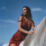 Red Greek Goddess Prom Boho Dress - AYA Sacred Wear