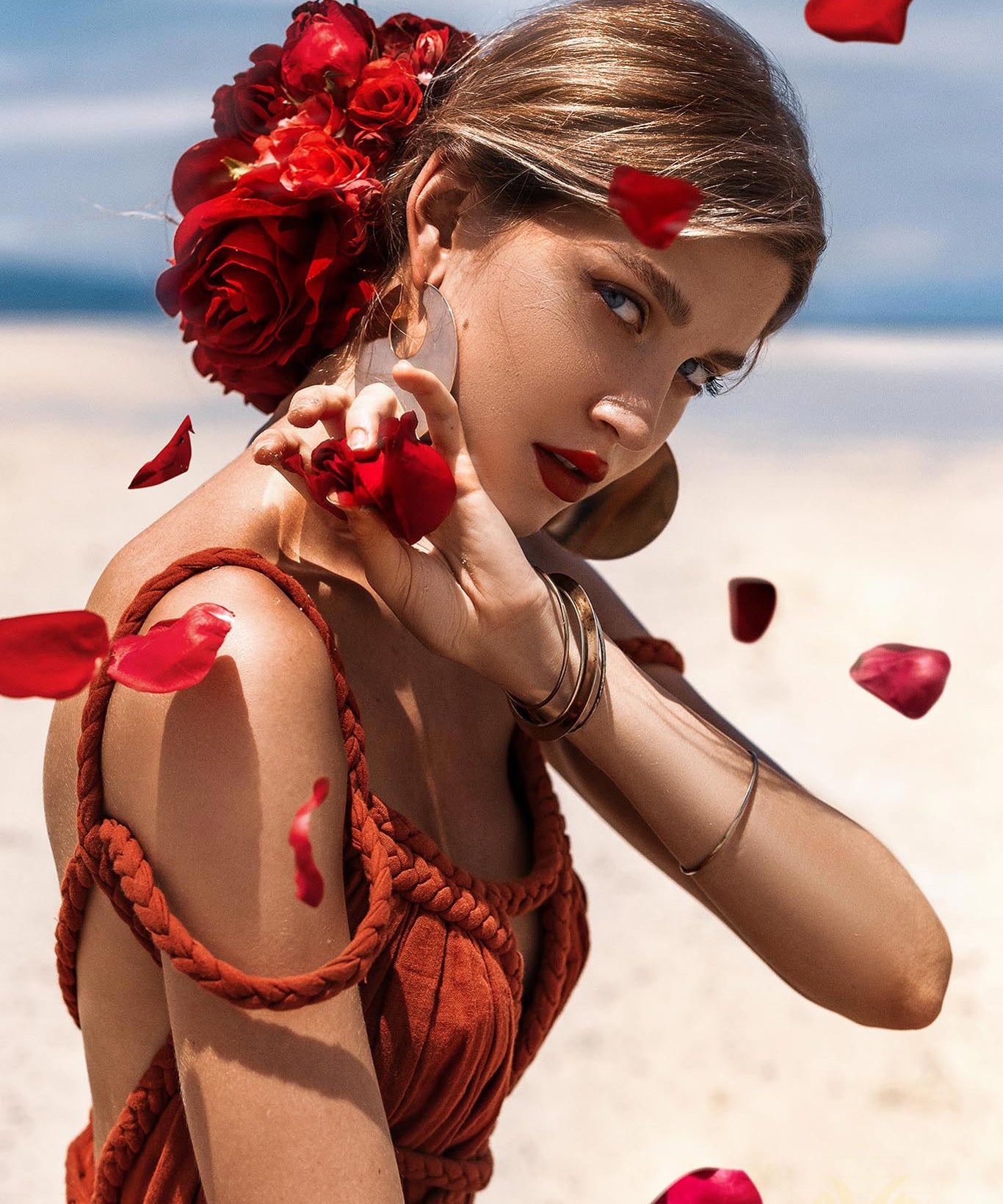 Red Greek Goddess Prom Boho Dress - AYA Sacred Wear
