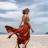 Red Greek Goddess Prom Boho Dress - AYA Sacred Wear