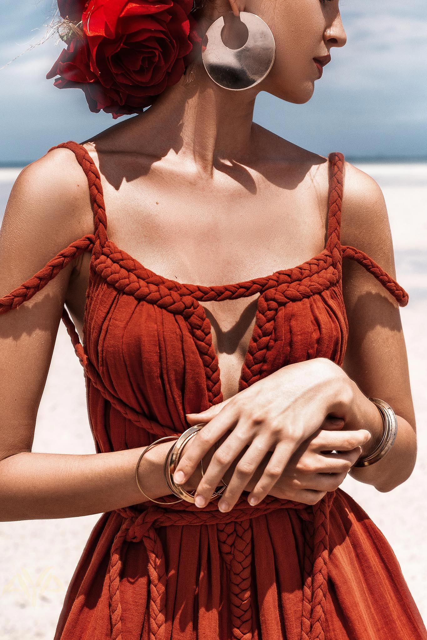 Red Greek Goddess Prom Boho Dress - AYA Sacred Wear