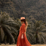 Red Kannika Shirt Dress • Adjustable Kaftan Dress • Multiway Button Down Dress - AYA Sacred Wear