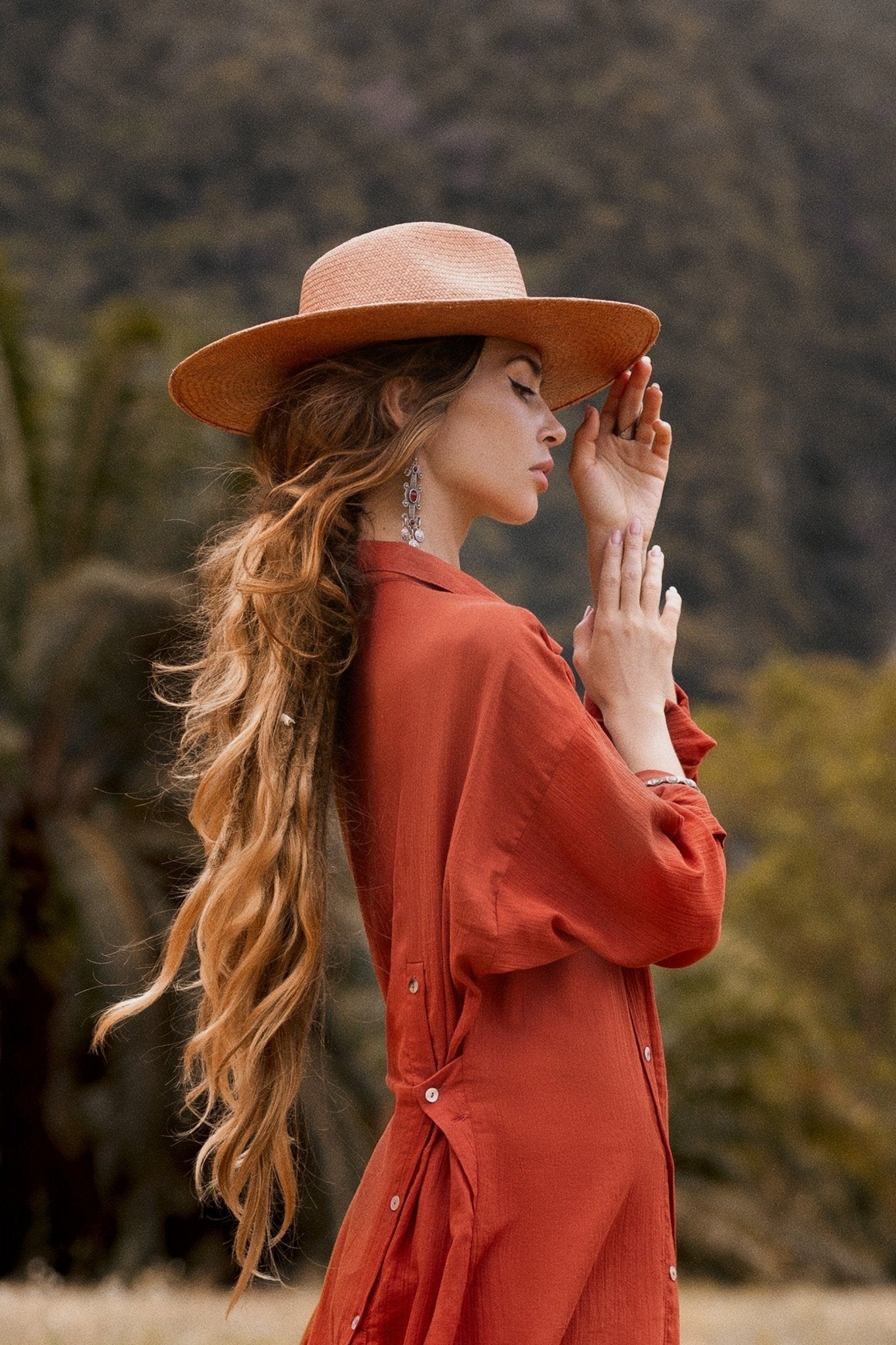 Red Kannika Shirt Dress • Adjustable Kaftan Dress • Multiway Button Down Dress - AYA Sacred Wear