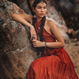 Red Multiway Dress • Beach Adjustable Dress • Boho Sleeveless Dress - AYA Sacred Wear