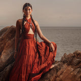 Red Multiway Dress • Beach Adjustable Dress • Boho Sleeveless Dress - AYA Sacred Wear