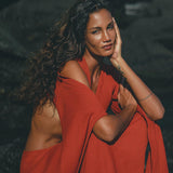 Red Rose Greek Goddess Dress • Boho Bridesmaid Dress • Bell Sleeves Dress - AYA Sacred Wear