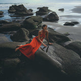 Red Rose Harmonia Dress • Goddess Dress • Open Belly Sexy Dress • Organic Adjustable Dress - AYA Sacred Wear