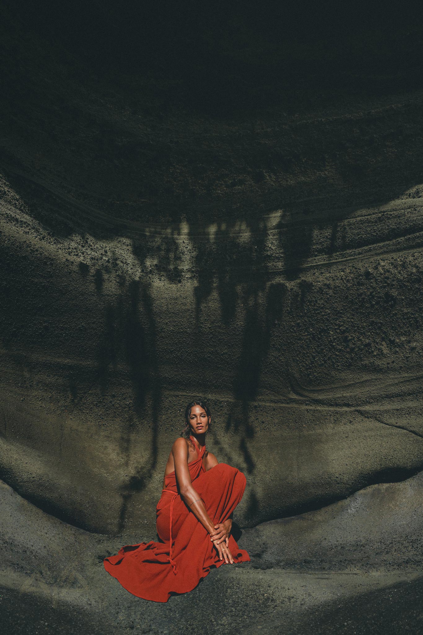 Red Rose Harmonia Dress • Goddess Dress • Open Belly Sexy Dress • Organic Adjustable Dress - AYA Sacred Wear