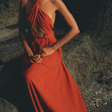 Red Rose Harmonia Dress • Goddess Dress • Open Belly Sexy Dress • Organic Adjustable Dress - AYA Sacred Wear