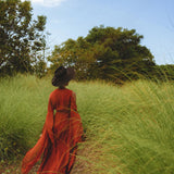 Red Rose Makosh Goddess Dress • Boho Fairy Wings Dress • Light Cotton Formal Dress - AYA Sacred Wear