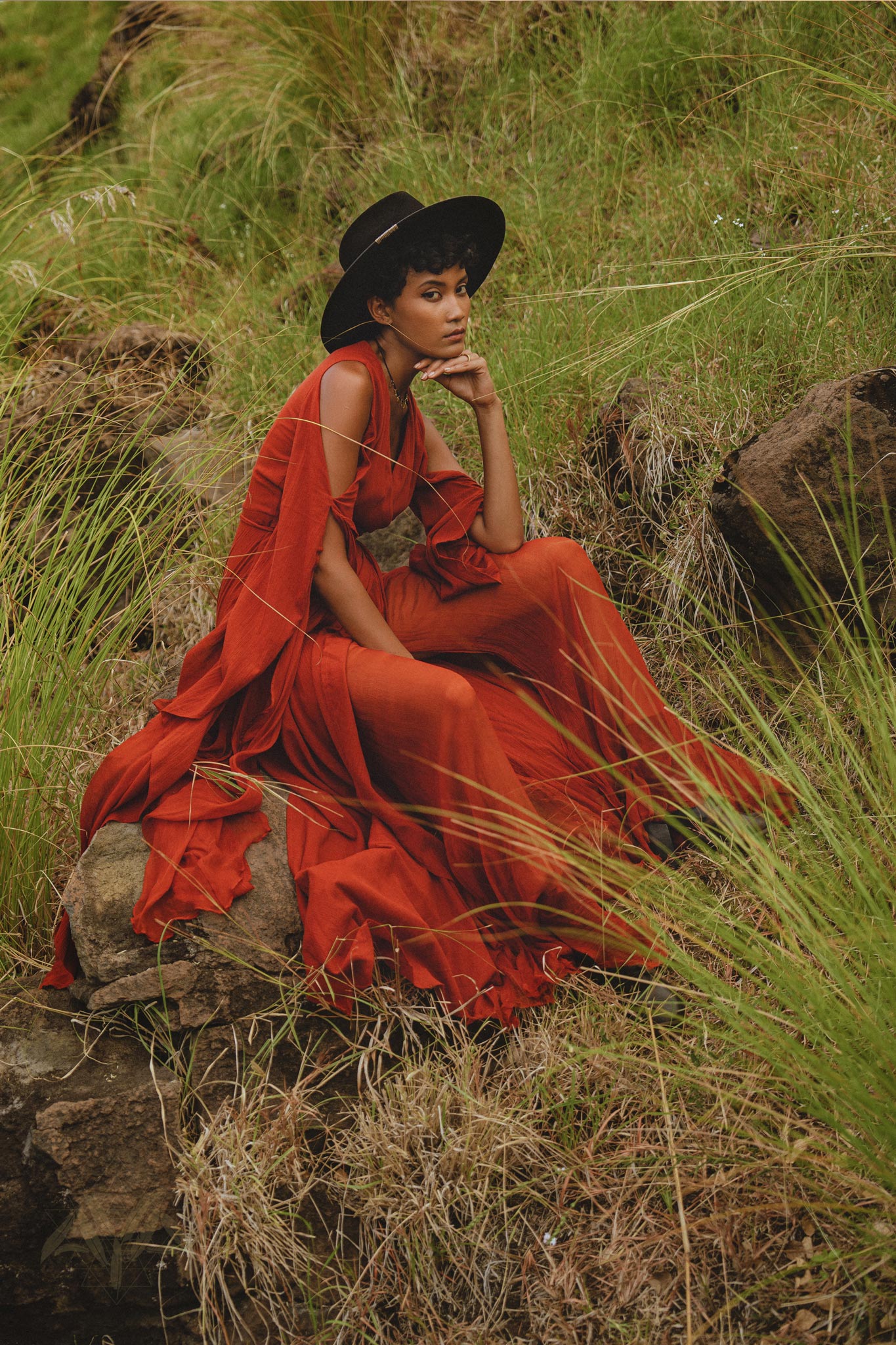 Red Rose Makosh Goddess Dress • Boho Fairy Wings Dress • Light Cotton Formal Dress - AYA Sacred Wear