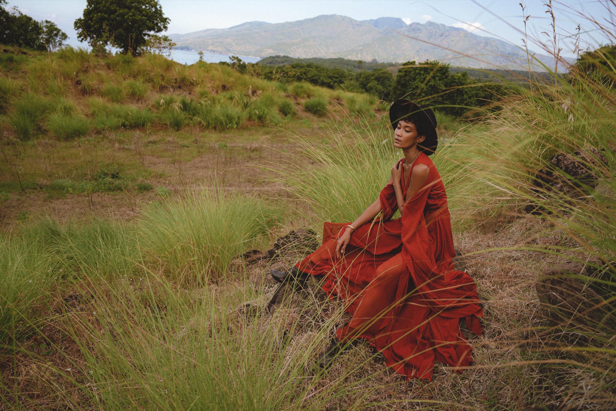 Red Rose Makosh Goddess Dress • Boho Fairy Wings Dress • Light Cotton Formal Dress - AYA Sacred Wear