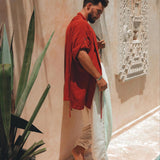 Red Tribal Kimono Robe for Men - AYA Sacred Wear
