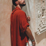 Red Tribal Kimono Robe for Men - AYA Sacred Wear