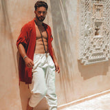 Red Tribal Kimono Robe for Men - AYA Sacred Wear