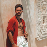 Red Tribal Kimono Robe for Men - AYA Sacred Wear