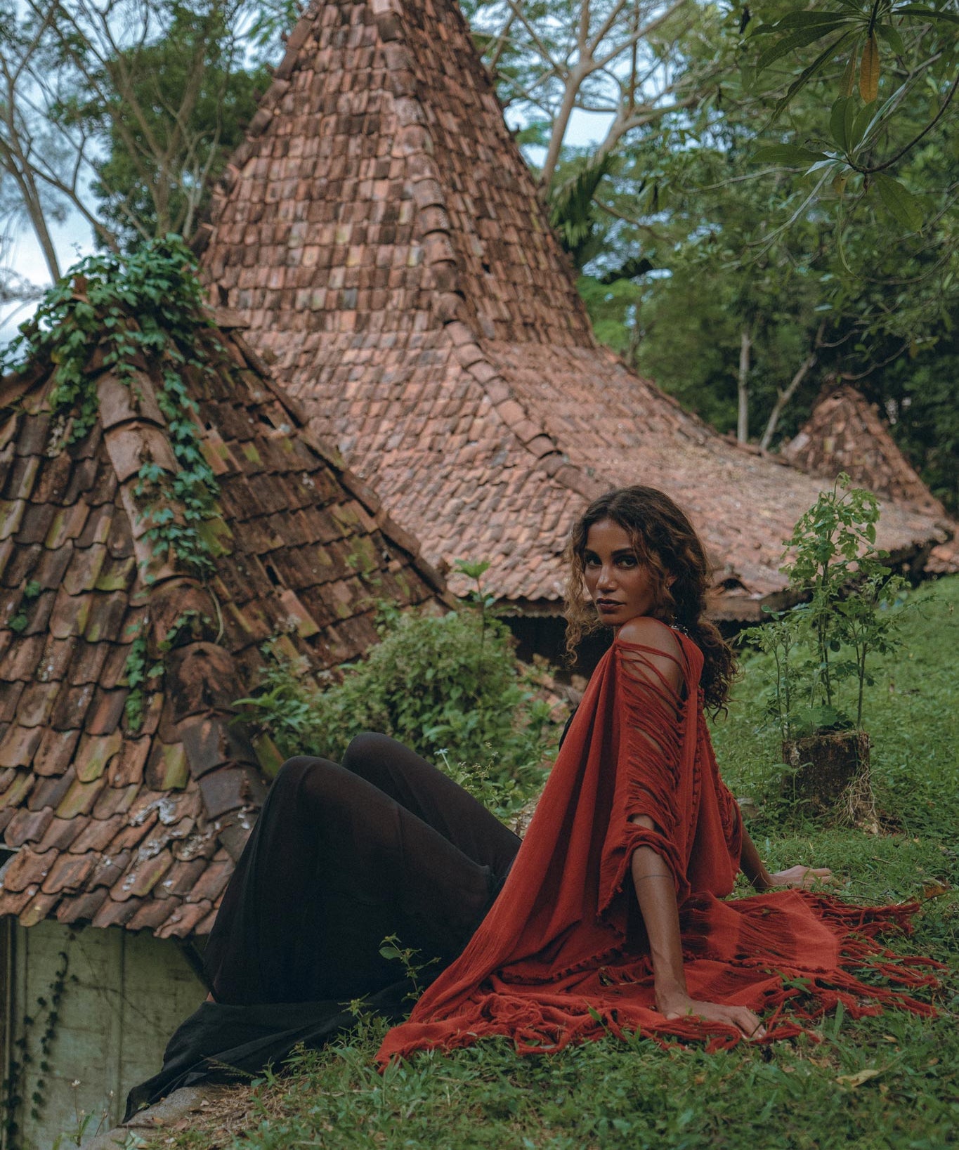 Organic Cotton Poncho, Tribal Kimono Cover Up, Boho Cardigan Women - AYA Sacred Wear