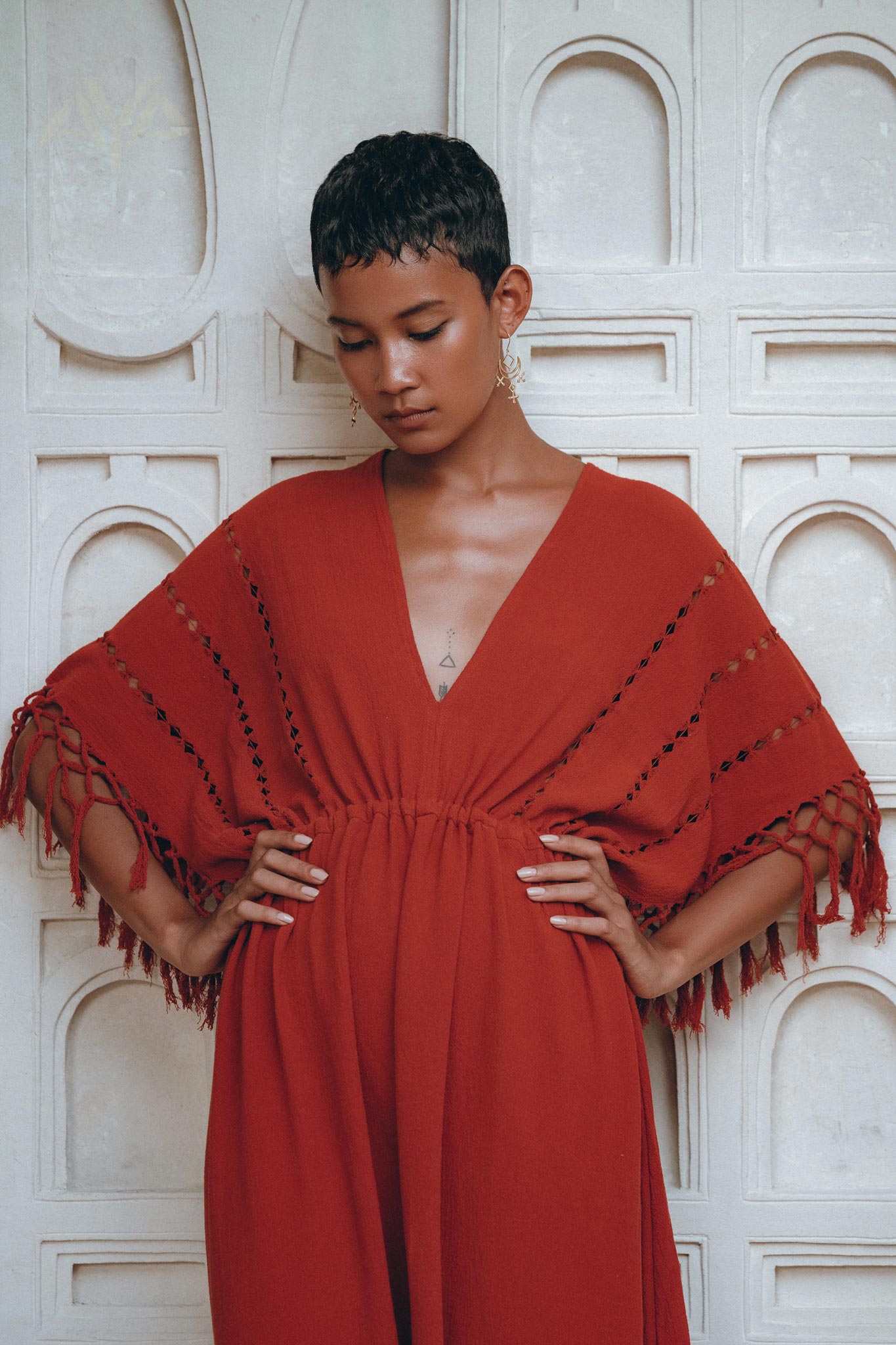 Red Boho Dress, Boho Dress for Women, Red Maxi Bridesmaid Dress - AYA Sacred Wear