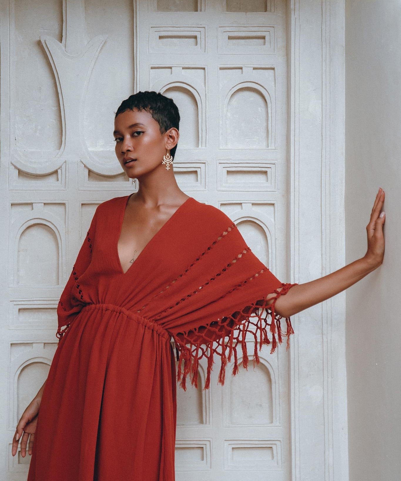 Red Boho Dress, Boho Dress for Women, Red Maxi Bridesmaid Dress - AYA Sacred Wear