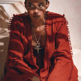 Boho Top, Bohemian Wrap, Organic Top Women, Wide Sleeve Wrap Top - AYA Sacred Wear