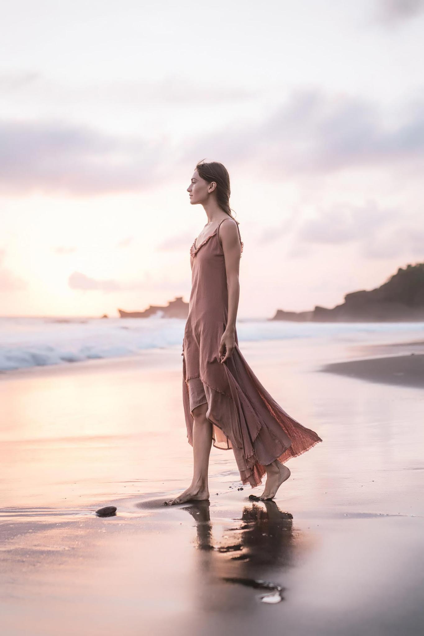 Rose Bridesmaid Dress • Midi Pink Casual Dress - AYA Sacred Wear