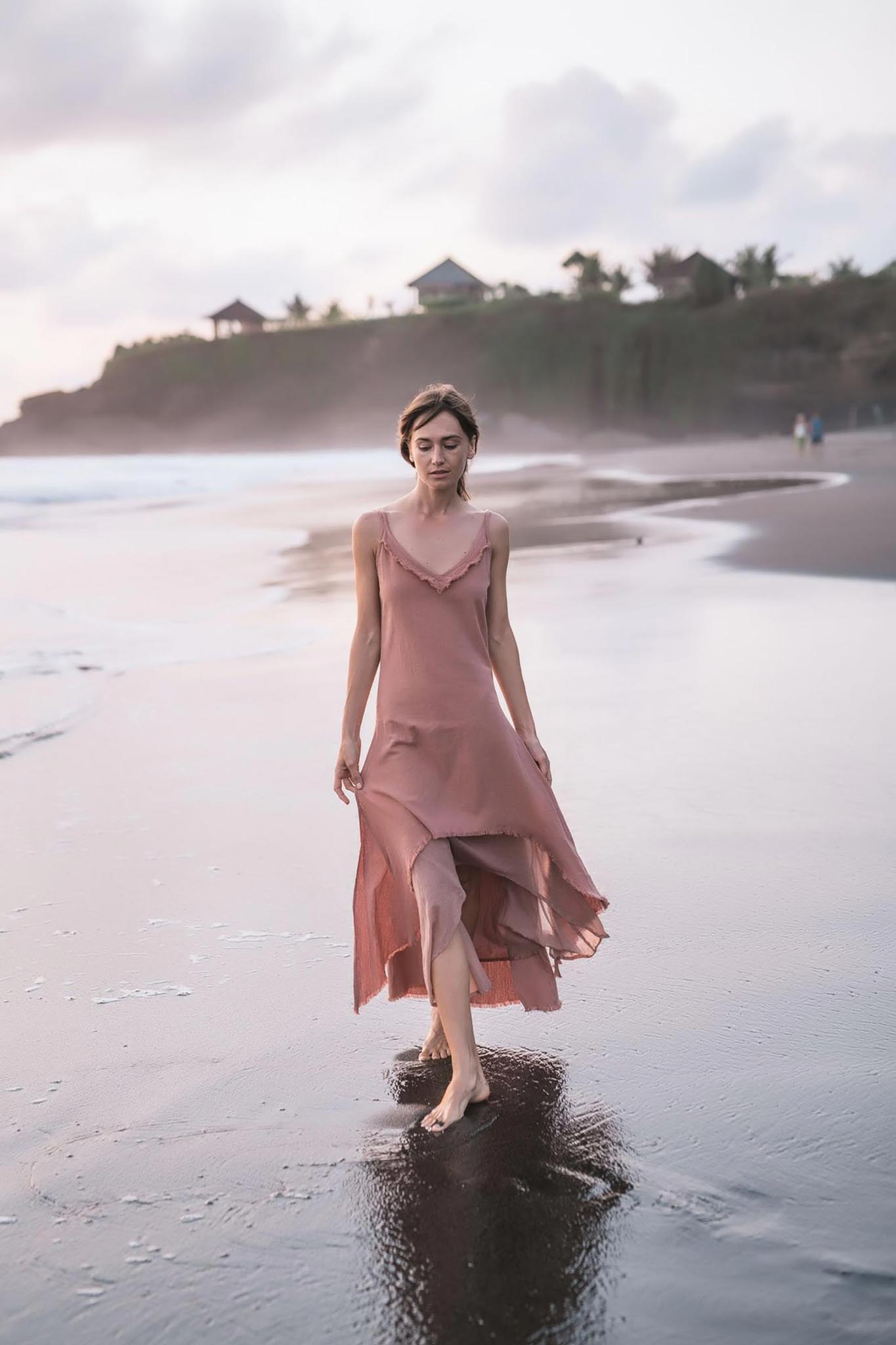Rose Bridesmaid Dress • Midi Pink Casual Dress - AYA Sacred Wear