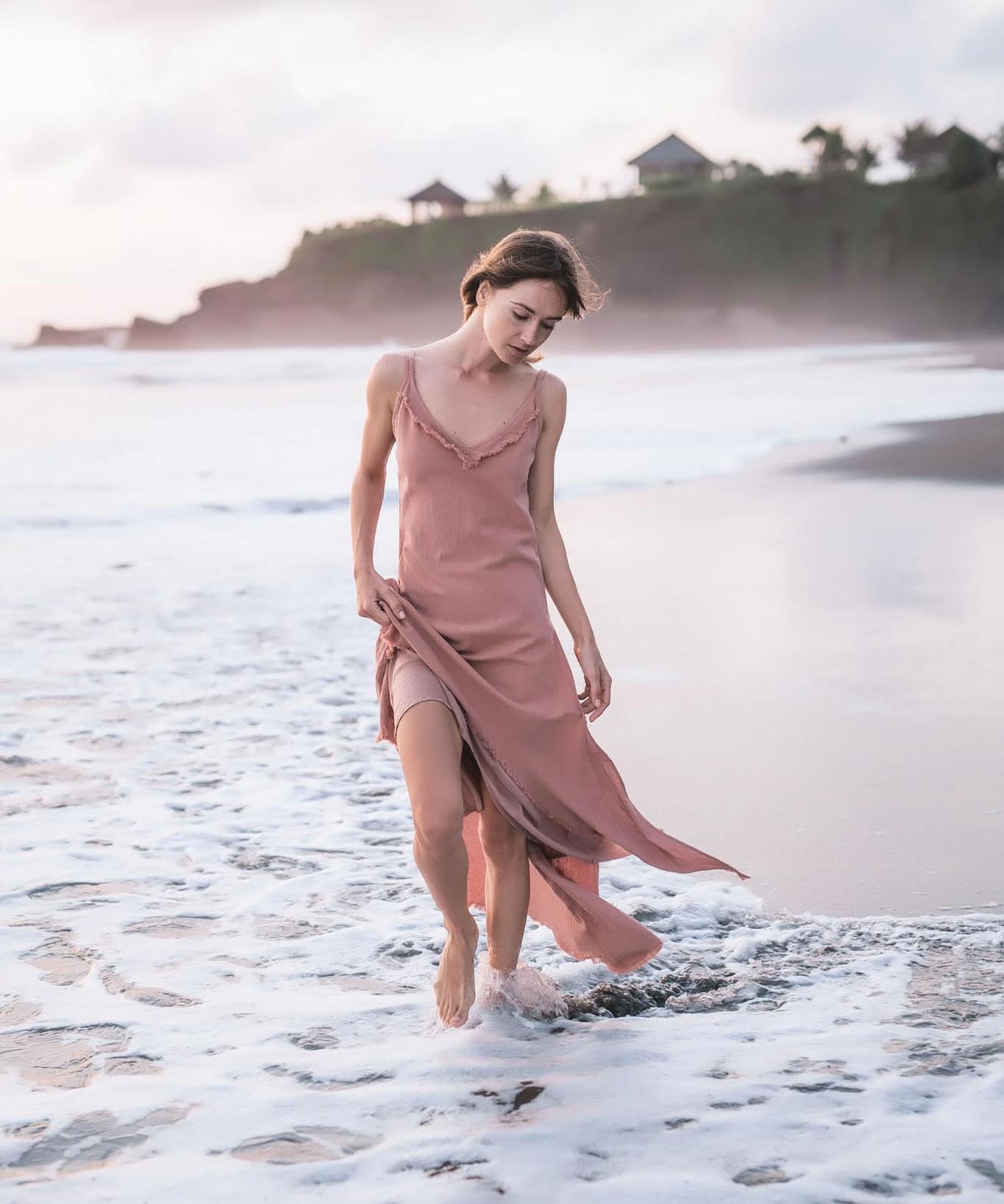 Rose Bridesmaid Dress • Midi Pink Casual Dress - AYA Sacred Wear