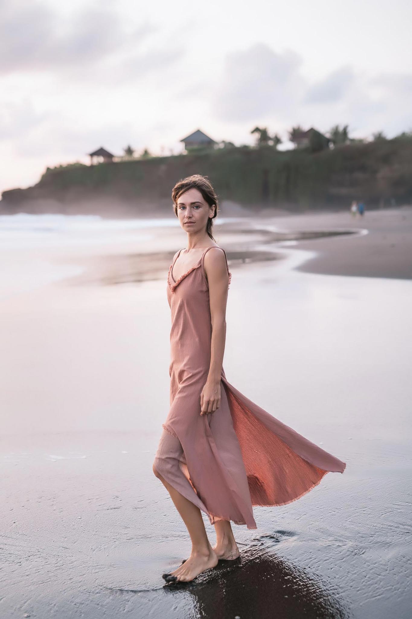 Rose Bridesmaid Dress • Midi Pink Casual Dress - AYA Sacred Wear