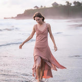 Rose Bridesmaid Dress • Midi Pink Casual Dress - AYA Sacred Wear