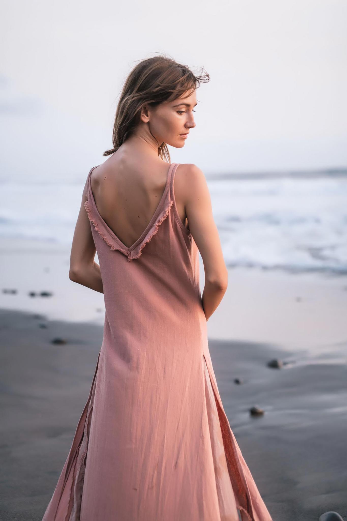 Rose Bridesmaid Dress • Midi Pink Casual Dress - AYA Sacred Wear