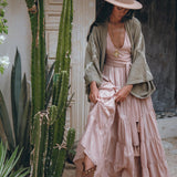 Sage Colour Organic Cotton Poncho Cape • Bohemian Cardigan Women - AYA Sacred Wear
