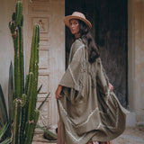 Sage Colour Organic Cotton Poncho Cape • Bohemian Cardigan Women - AYA Sacred Wear