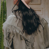 Sage Colour Organic Cotton Poncho Cape • Bohemian Cardigan Women - AYA Sacred Wear