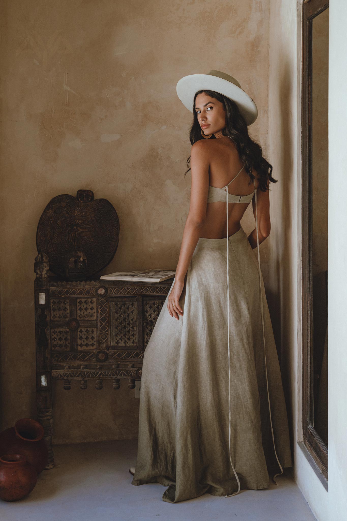 Sage Freyja Dress • Green Goddess Dress • Bridesmaid Ring Dress • Bohemian Sexy Dress - AYA Sacred Wear
