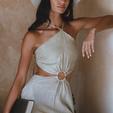 Sage Freyja Dress • Green Goddess Dress • Bridesmaid Ring Dress • Bohemian Sexy Dress - AYA Sacred Wear