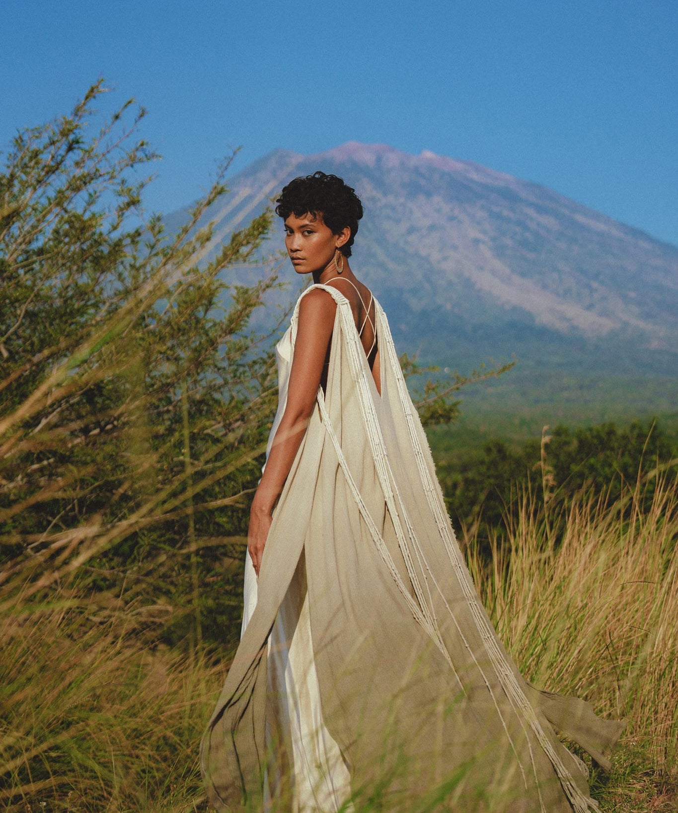 Sage Green Athena Cape • Ombré Boho Long Robe for Women • Multiway Robe Dress - AYA Sacred Wear