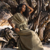 Sage Green Boho Dress • Plus Size Dress for Women • Kaftan Maxi Dress - AYA Sacred Wear