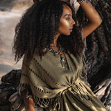 Sage Green Boho Dress • Plus Size Dress for Women • Kaftan Maxi Dress - AYA Sacred Wear