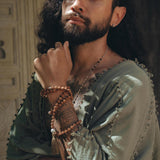 Sage Green Raw Cotton Minimalist Poncho for Men - AYA Sacred Wear
