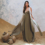 Sage Padma Dress • Boho Minimalist Dress • Boho Elegant Goddess Dress - AYA Sacred Wear