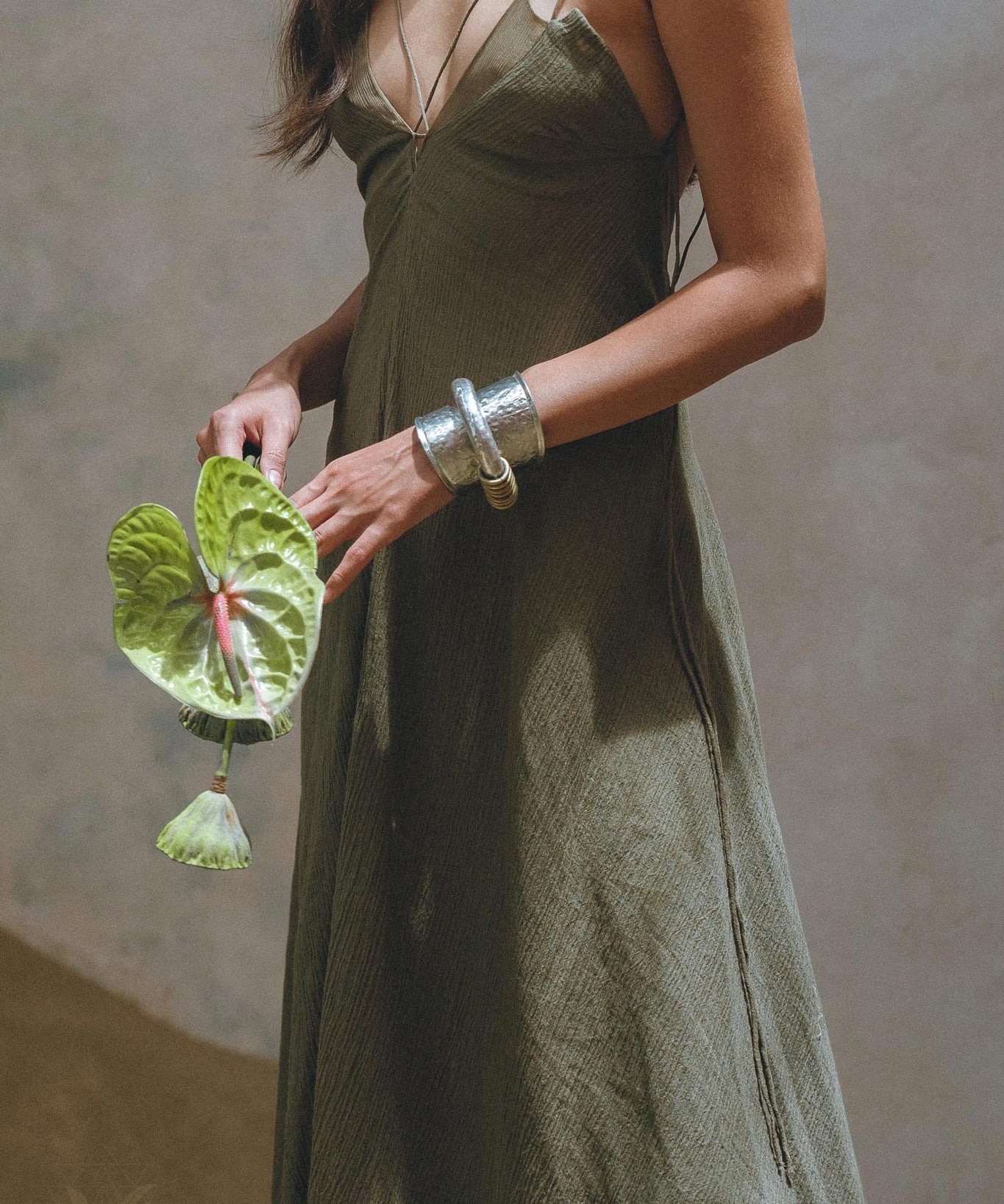 Sage Padma Dress • Boho Minimalist Dress • Boho Elegant Goddess Dress - AYA Sacred Wear