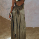 Sage Padma Dress • Boho Minimalist Dress • Boho Elegant Goddess Dress - AYA Sacred Wear