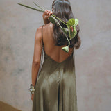 Sage Padma Dress • Boho Minimalist Dress • Boho Elegant Goddess Dress - AYA Sacred Wear