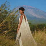 Accessorize your look with this unique Sage Green Macrame Cape by Aya Sacred Wear.