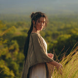 Olive Green Poncho Robe for Women, Boho Kimono Overcoat, Prom Cover Up - AYA Sacred Wear