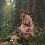 Samudra Dress in Blush Rose – Backless Boho Maxi Dress - AYA Sacred Wear