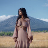 Samudra Dress in Blush Rose – Backless Boho Maxi Dress - AYA Sacred Wear