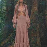 Samudra Dress in Blush Rose – Backless Boho Maxi Dress - AYA Sacred Wear