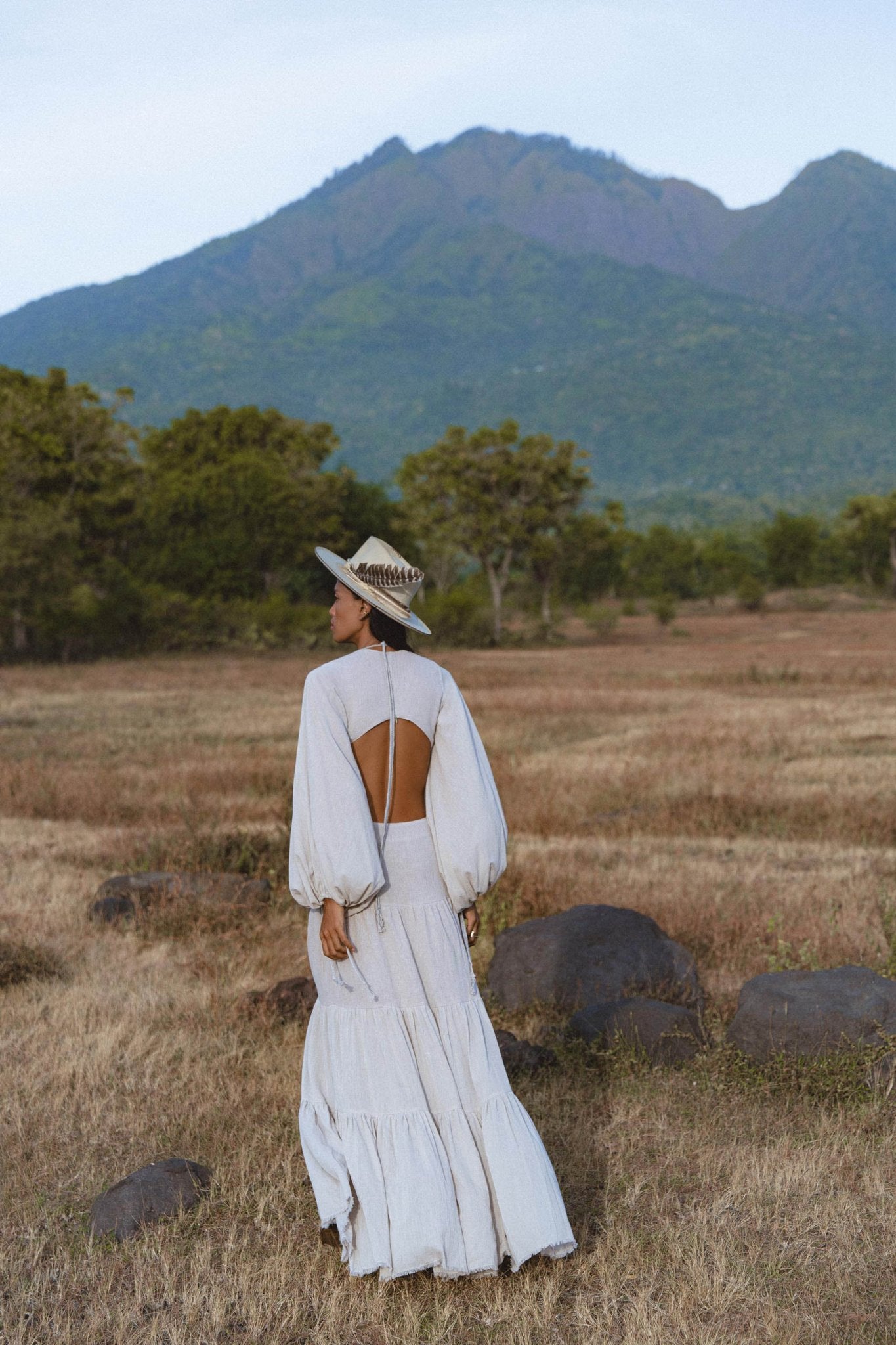 Samudra Dress in Celestial Mist Blue Colour – Organic Bohemian Garment - AYA Sacred Wear